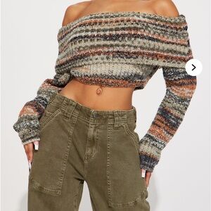 Autumn Leaves Off-Shoulder Sweater